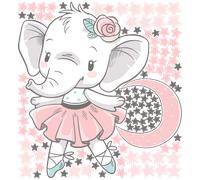 Stickers éléphant ballerine + 110 étoiles
