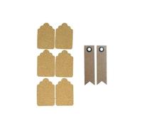 Stickers en liège - YOUDOIT - 6 étiquettes - 20 étiquettes kraft - Décoration intérieure - Scrapbooking
