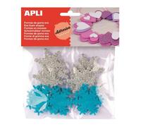 APLI Stickers mousse Flocons de neige pailletés adhésifs 22 pièces