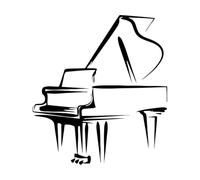 Stickers en vinyle Motif de piano musical Music Studio Paino Set 51x56.8cm Amovible sans laisser de colle Noir