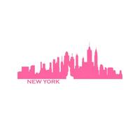 Stickers en vinyle Skyline de New York Statue de la Liberté 28x71.1cm Amovible sans laisser de colle Rose