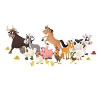 Stickers enfant animaux de la ferme heureux