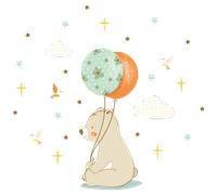 Stickers enfant animaux ourson et les ballons volants