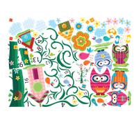 Stickers enfant hiboux et leurs arbre magique