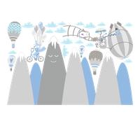 Stickers enfant montagnes scandinaves animaux libres