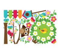 Stickers enfant petit hibou et ses amis
