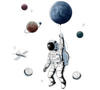 Stickers Enfants Chambre Effet 3D Ultime Stickers muraux Astronaute Stickers muraux Univers Stickers muraux Espace