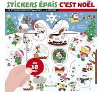 Stickers épais : C'est Noël - Pochette de 25 autocollants épais et repositionnables avec 4 décors - À partir de 18 mois