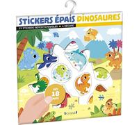 Stickers épais : Dinosaures - Pochette de 25 autocollants épais et repositionnables avec 4 décors - À partir de 18 mois