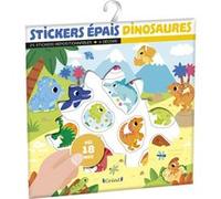Grund – Stickers épais Dinosaures – 25 autocollants repositionnables, 4 décors, dès 18 mois
