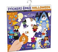 Stickers épais - Halloween - Pochette de 25 autocollants épais et repositionnables avec 4 décors - À partir de 18 mois