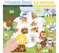 Stickers épais - La nature - Pochette de 25 autocollants épais et repositionnables avec 4 décors - Loisirs créatifs - Activité manuelle - À partir de 18 mois