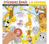 Stickers épais - Les animaux de la savane Marie Kyprianou (Illustration)