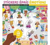 Stickers épais Les émotions - Pochette de 25 autocollants épais et repositionnables avec 4 décors Loisirs créatifs Activité manuelle À partir de 18 mois
