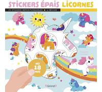 Stickers épais : Licornes - Pochette de 25 autocollants épais et repositionnables avec 4 décors - À partir de 18 mois
