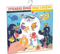 Stickers épais Sous l'océan Pochette de 25 autocollants épais et repositionnables avec 4 décors À partir de 18 mois