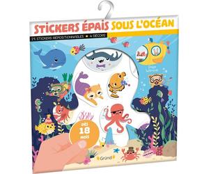 Stickers épais - Sous l'océan 25 autocollants - Inga Wilmink - Grund - Coffret - Jeux livres objets