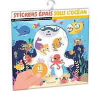 Stickers épais Sous l'océan Pochette de 25 autocollants épais et repositionnables avec 4 décors À partir de 18 mois