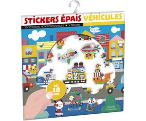 Stickers épais - Véhicules - 30 stickers epais - Estelle Tchatcha - Grund - Livre-jeu