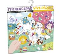 Stickers épais : Vive Pâques - Pochette de 25 autocollants épais et repositionnables avec 4 décors - À partir de 18 mois