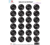Stickers épices noir A4
