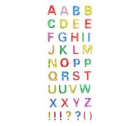 stickers époxy pailletés alphabet et symboles - 40 pièces - de H 1,4 cm à H 1,5 cm - Lettre en relief 3D brillants scintillantes