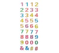 Stickers Époxy Pailletés Chiffres Et Symboles 36 Pièces