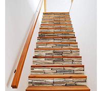 Stickers Escalier 3D Pierre Auto-adhésifs Étanche Amovible pour Escaliers Salle de bains Cuisine DIY Décor À La Maison (100 x 18 cm x 13 pcs)