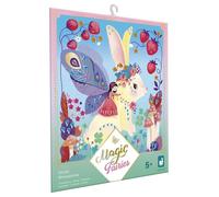 Stickers et Sables Phosphorescents - 5 Tableaux - Thème Fées - Kit Loisir Créatif Enfant - Dès 6 Ans