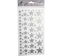Stickers Etoiles, Papier, Argent - 14 X 25 Cm