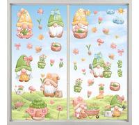 Stickers fenetre,8 feuilles d'autocollants de fenêtre,Printemps Autocollants de Fenêtre,Auto-adhésifs Papillon Fleurs d'oiseaux,Décorations de Fenêtre Printemps,Décorpour Porte Vitre