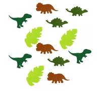 Stickers Feutrine Forme Dinosaures Et Feuilles 17 Pièces