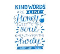 Stickers finement sculptés Calligraphie manuscrite avec des versets bibliques et des paroles bienveillantes 57.6x79.7cm Stickers pour vitres Bleu