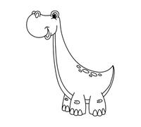 Stickers finement sculptés Coloriage mignon de dinosaure de dessin animé 68x81.4cm Installation facile Noir