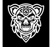 Stickers finement sculptés icône de style glyphe représentant un symbole d'ours viking 67.2x72cm Fourni avec un kit de film de transfert Blanc