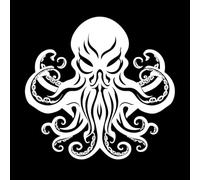 Stickers finement sculptés Icône du logo noir de l'Autorité abyssale, Tactique des tentacules 54x56.7cm Décoration de carrosserie Blanc