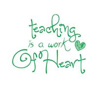 Stickers finement sculptés L'appréciation des enseignants est essentielle pour enseigner, c'est un travail qui nous tient à cœur. 65.6x81cm N'abîme pas le mur Vert