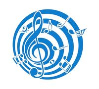 Stickers finement sculptés logo avec des notes de musique 42x44.3cm Auto-adhésif Bleu