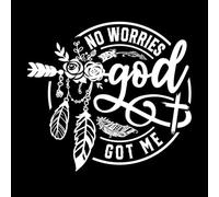 Stickers finement sculptés Pas de souci, Dieu est là pour moi. 54.6x59.9cm Ne se décolle pas Blanc