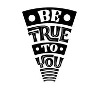Stickers finement sculptés Sois fidèle à toi-même - Lettres inspirantes 34x46.2cm Décoration artistique Noir