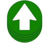 Stickers Flèches Autocollants | Ø 16,5 cm | Pack de 4 unités | Signalisation Adhésif pour Sol (Vert)