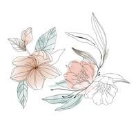 Stickers fleurs artistiques pour miroir
