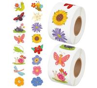 Stickers Fleurs Autocollant, 1000 Pièces, Insectes et Papillon