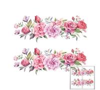 Stickers Fleurs pour Murs,Stickers Fleurs pour Mur,Autocollants de fenêtre à décoller et à coller | Pivoine aquarelle Stickers muraux pivoines fleurs feuilles chambre Stickers muraux peler et Zorq
