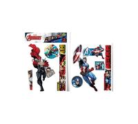 Stickers géant Captain America et Thor Marvel - Marvel - Avengers - Rouge et bleu - Enfant - 50 x 70 cm