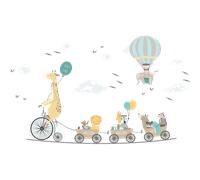 Stickers girafe et ses compagnons d'aventure