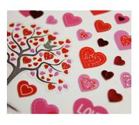 Stickers - GLOBAL GIFT - Arbre et coeurs - Paillettes - 10 x 7,5 cm - Design exclusif