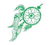 Stickers gravés Attrape-rêves de style ethnique 36x38cm Stickers pour vitres Vert