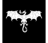 Stickers gravés Bête mythique fantastique Dragon de feu volant 64x101.6cm Décoration de magasin Blanc