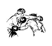 Stickers gravés Boxeurs Combattants sportifs Ring Maison Grand Confortable 34x44.8cm Culture du tatouage Noir